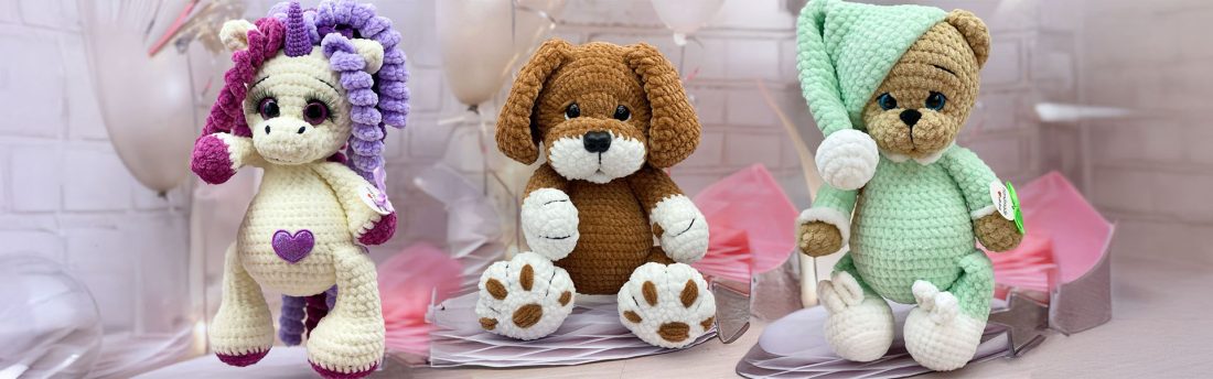 SZYDEŁKOWE LOVE maskotki premium Ręcznie robione pluszaki maskotki na szydełku premium handmade mascots Szydełkowe Love to zabawki maskotki z hipoalergicznej włóczki To w 100 rękodzieło